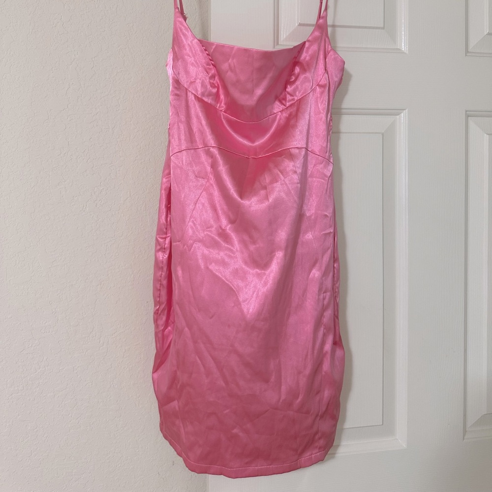 Hot Pink American Threads Silk Dress